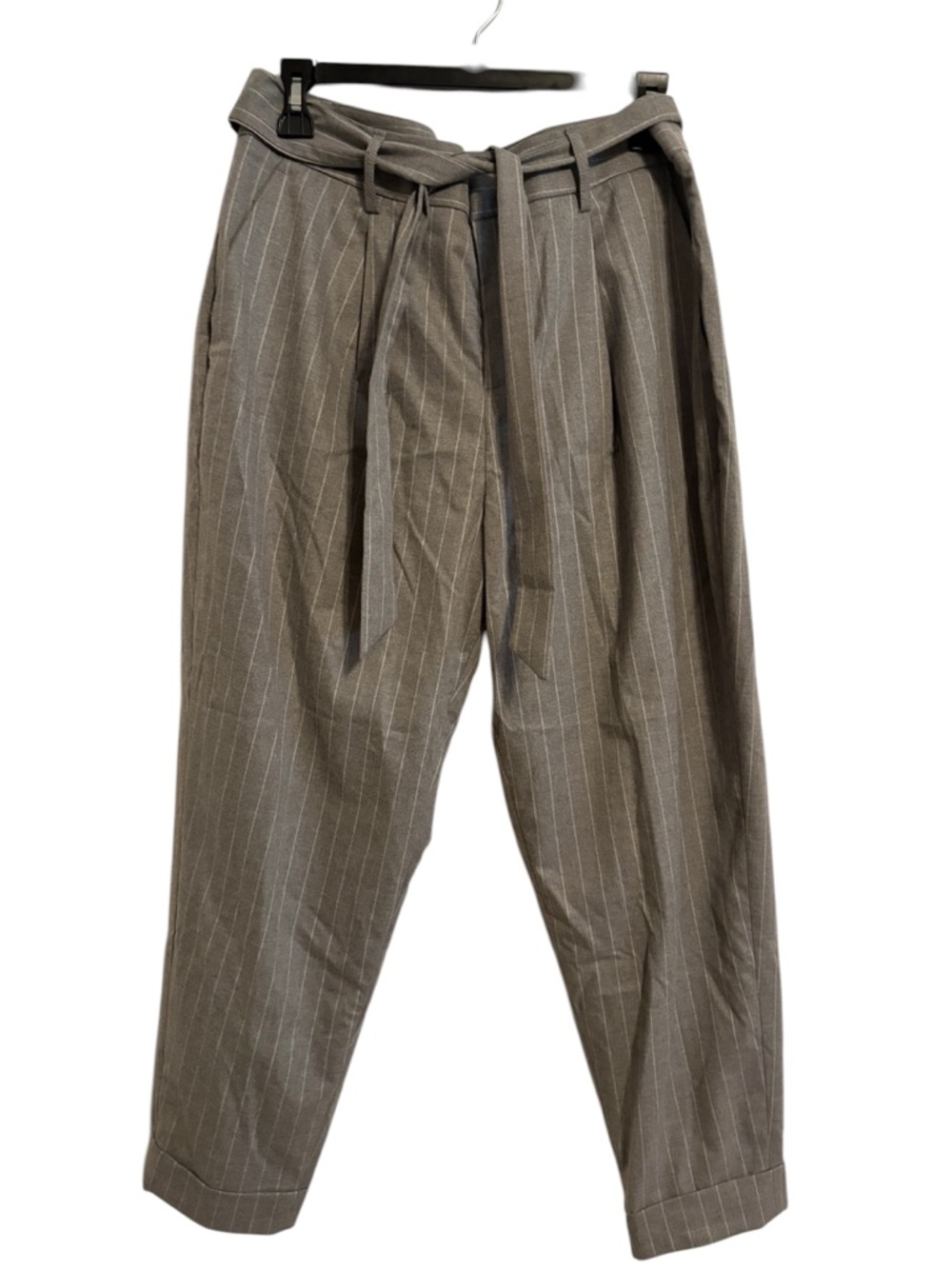 Banana Republic Gray Pinstripe High Rise Cuffed Ankle Pants